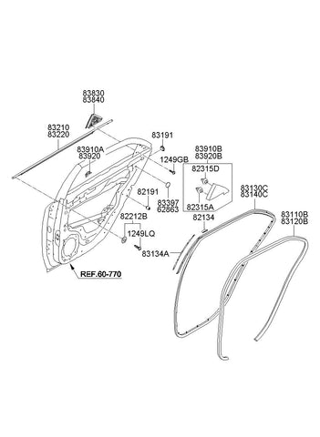 W/STRIP-RR DR BODY SIDE RH <br>83120-1M000, <br>831201M000, <br>83120 1M000 <br>(Original, New)