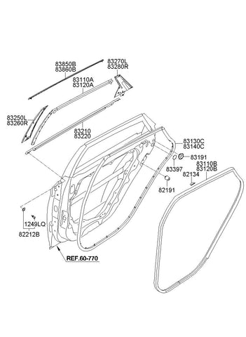 GARNISH ASSY-RR DR RR FRAME,LH <br>83270-3Z300, <br>832703Z300, <br>83270 3Z300 <br>(Original, New)