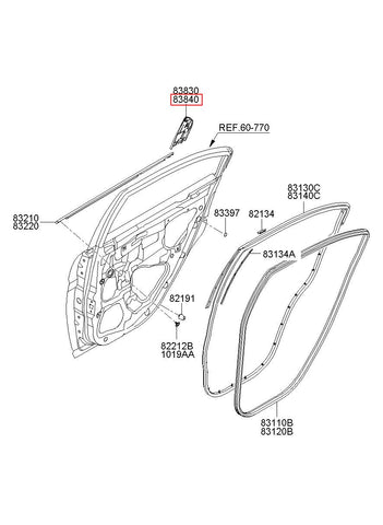 MOULDING ASSY-RR DR DELTA RH 83840-1E000 (Original, New)