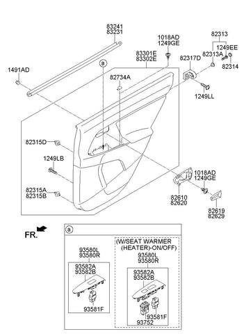 SWITCH ASSY-RR P/WDO SUB RH <br>93580-3W960DC8, <br>935803W960DC8, <br>93580 3W960DC8 <br>(Original, New)