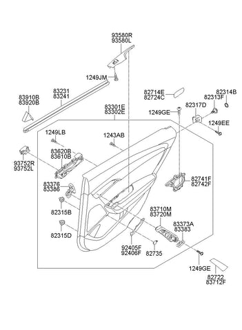 SWITCH ASSY-RR P/WDO SUB RH <br>93580-3Z0504X, <br>935803Z0504X, <br>93580 3Z0504X <br>(Original, New)