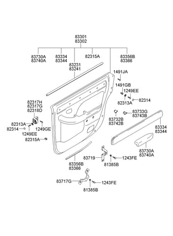 GARNISH-RR DR CTR TRIM RH <br>83344-39010OY, <br>8334439010OY, <br>83344 39010OY <br>(Original, New)