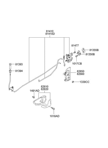 LATCH ASSY-REAR DOORRH <br>81320-5H400, <br>813205H400, <br>81320 5H400 <br>(Original, New)