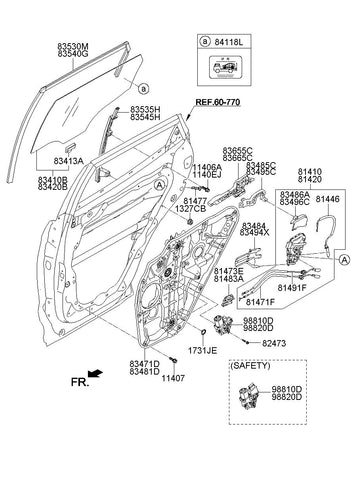 MOTOR ASSY-REAR DR PWR REG,RH <br>83460-2W000, <br>834602W000, <br>83460 2W000 <br>(Original, New)