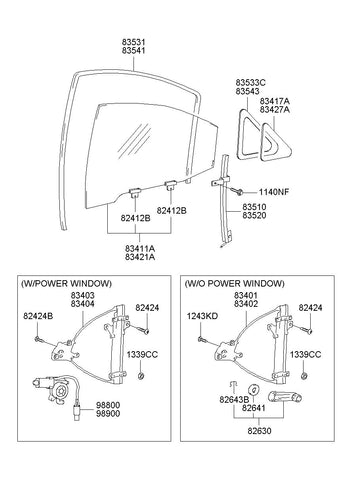 REGULATOR ASSY-RR DR P/WDO RH <br>83404-25010, <br>8340425010, <br>83404 25010 <br>(Original, New)