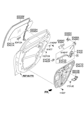 PANEL ASSY-REAR DOOR MODULE,LH <br>83471-3V000, <br>834713V000, <br>83471 3V000 <br>(Original, New)