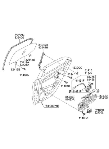 LATCH ASSY-REAR DOORRH <br>81420-1M020, <br>814201M020, <br>81420 1M020 <br>(Original, New)