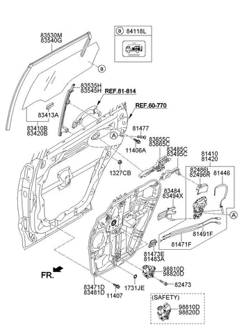 LATCH ASSY-REAR DOORLH <br>81410-B8000, <br>81410B8000, <br>81410 B8000 <br>(Original, New)