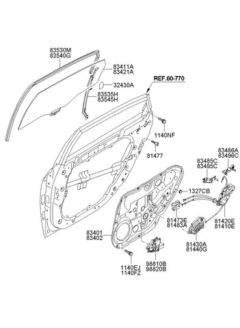 REGULATOR ASSY-RR DR WDO LH <br>83401-3N030, <br>834013N030, <br>83401 3N030 <br>(Original, New)