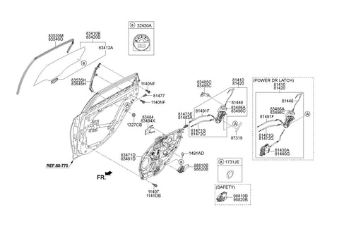 PANEL ASSY-REAR DOOR MODULE,LH <br>83471-B1000, <br>83471B1000, <br>83471 B1000 <br>(Original, New)