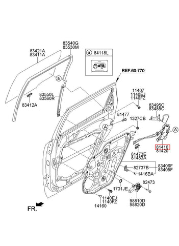 LATCH ASSY-RR DR LH 81410-2J010 (Original, New)