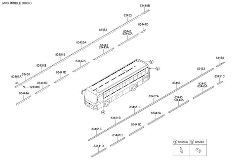 GARNISH SIDE-WINDOW <br>83451-8C100CA, <br>834518C100CA, <br>83451 8C100CA <br>(Original, New)