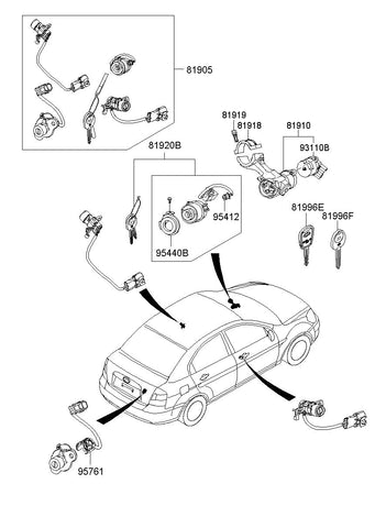 SWITCH ASSY-BURGLAR ALARM <br>95761-1E200, <br>957611E200, <br>95761 1E200 <br>(Original, New)