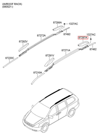 COVER-ROOF RACK RR LH 87297-4D500 (Original, New)