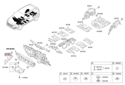 COVER-FENDER APRON UPR,LH 84159-D3000 (Original, New)