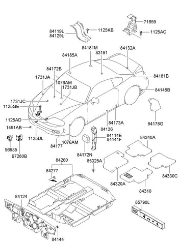 INSULATOR-FENDER LH <br>84141-2C700, <br>841412C700, <br>84141 2C700 <br>(Original, New)