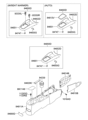 SWITCH ASSY-SEAT HEATERLH <br>93330-2K500, <br>933302K500, <br>93330 2K500 <br>(Original, New)