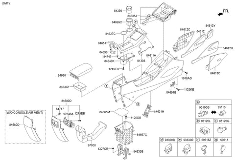 COMPLETE-CONSOLE FLOOR SWITCH <br>93300-A7300AK5, <br>93300A7300AK5, <br>93300 A7300AK5 <br>(Original, New)