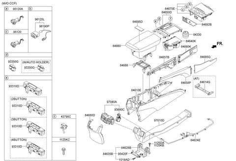 SWITCH ASSY-VENTILATIOR <br>97025-B1000, <br>97025B1000, <br>97025 B1000 <br>(Original, New)