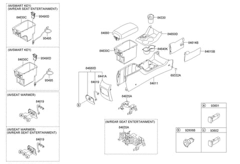 ARMREST ASSY-CONSOLE <br>84660-2P005VA, <br>846602P005VA, <br>84660 2P005VA <br>(Original, New)