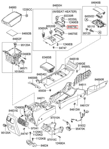 TRAY ASSY-UPR COVER 84675-3L000WK (Original, New)