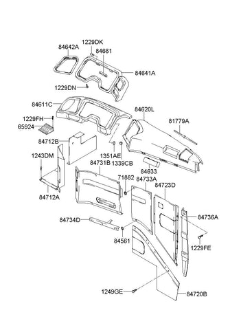 TRIM-RELAY & FUSE <br>84733-8A204QT, <br>847338A204QT, <br>84733 8A204QT <br>(Original, New)