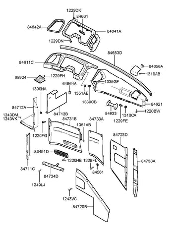 TRIM-RELAY & FUSE <br>84733-8A201KH, <br>847338A201KH, <br>84733 8A201KH <br>(Original, New)