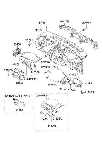 DUCT ASSY-SIDE AIR VENTRH <br>97490-1M100DAM, <br>974901M100DAM, <br>97490 1M100DAM <br>(Original, New)