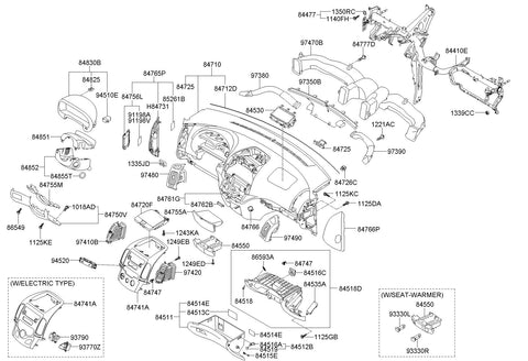 SWITCH ASSY-SEAT HEATERRH <br>93340-2L0004W, <br>933402L0004W, <br>93340 2L0004W <br>(Original, New)