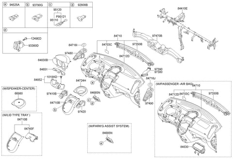 SWITCH ASSY-HAZARD WARNING LAMP <br>93790-2K100WK, <br>937902K100WK, <br>93790 2K100WK <br>(Original, New)