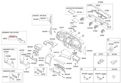 SWITCH ASSY-STEERING WHL HTD 93695-1U000 (Original, New)