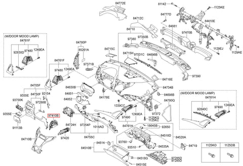 DUCT ASSY-CTR AIR VENT LH 97410-3V0004X (Original, New)