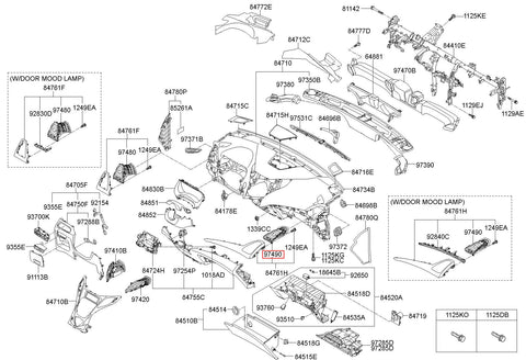 DUCT ASSY-SIDE AIR VENT RH 97490-3V0004X (Original, New)