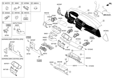 COVER-AV MONITOR <br>84743-B11004X, <br>84743B11004X, <br>84743 B11004X <br>(Original, New)
