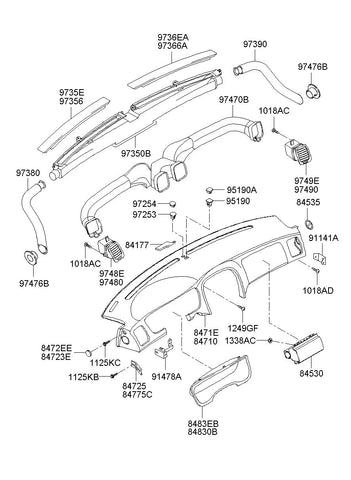 DUCT ASSY-SIDE AIR VENT,RH <br>97490-38000LT, <br>9749038000LT, <br>97490 38000LT <br>(Original, New)