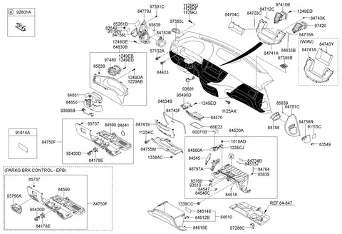 AIR DAMPER ASSY-GLOVE BOX 84545-3M000 845453M000 84545 3M000