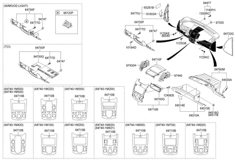 PANEL ASSY-CENTER FACIA <br>84740-1M250WK, <br>847401M250WK, <br>84740 1M250WK <br>(Original, New)