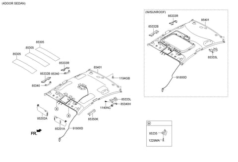 SUNVISOR ASSYLH <br>85201-A7010ED, <br>85201A7010ED, <br>85201 A7010ED <br>(Original, New)