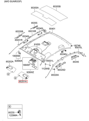 SUNVISOR ASSY,LH 85210-1E551QS (Original, New)