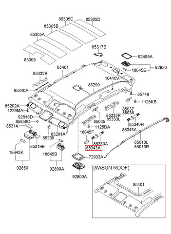 COVER-ROOF ASSIST HANDLE 85397-2E000QS (Original, New)