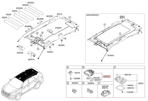 LAMP ASSY-O/HEAD CONSOLE 92800-B8000OM (Original, New)