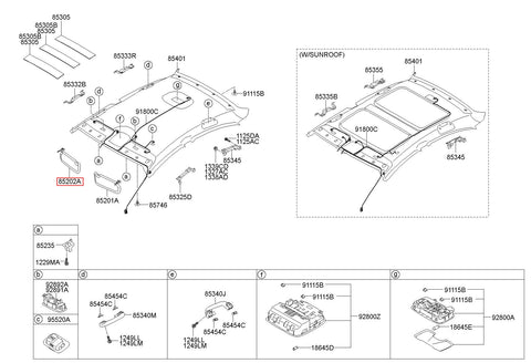 SUNVISOR ASSY,RH 85202-3S011TX (Original, New)