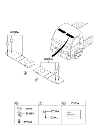 SUNVISOR ASSYLH <br>85210-5H001IA, <br>852105H001IA, <br>85210 5H001IA <br>(Original, New)