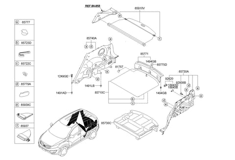 BOX ASSY-LUGGAGE 85710-3W001WK 857103W001WK 85710 3W001WK