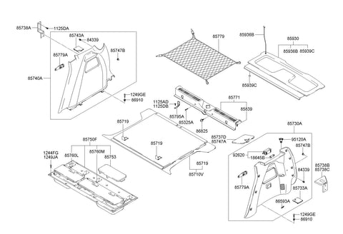 NET ASSY-LUGGAGE FLOOR <br>85790-17000, <br>8579017000, <br>85790 17000 <br>(Original, New)