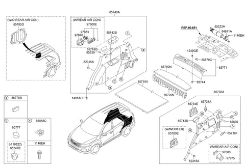 TRIM-TRANSVERSE RR <br>85770-2P100VA, <br>857702P100VA, <br>85770 2P100VA <br>(Original, New)