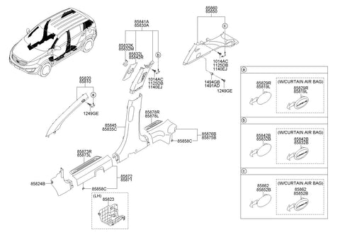 TRIM ASSY-FR DR SCUFF RH <br>85881-3W000WK, <br>858813W000WK, <br>85881 3W000WK <br>(Original, New)