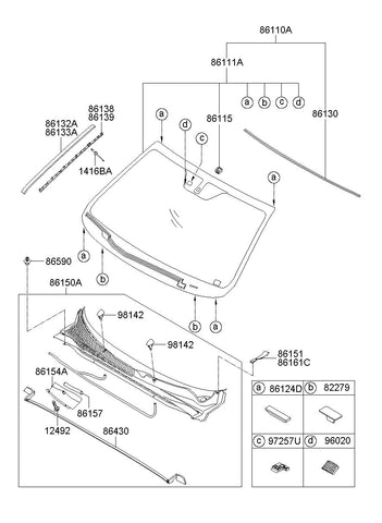 MOULDING-W/SHLD GLASS SIDELH <br>86131-2P010, <br>861312P010, <br>86131 2P010 <br>(Original, New)