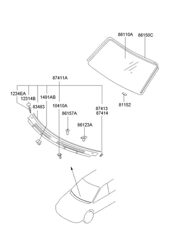 GARNISH ASSY-FRT DECK <br>87411-M3000, <br>87411M3000, <br>87411 M3000 <br>(Original, New)