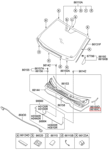 COVER ASSY-COWL TOP SIDE,RH 86154-2S500 (Original, New)